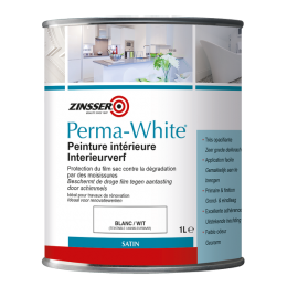 ZinsserPermawhiteSatinZijdeglans-Badkamermuurverf-Wit-1L