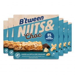 6xHeroBtweenNutsChocCashewChocoladeWitPuur3x32gr