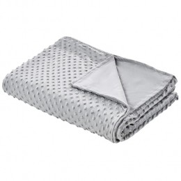 Beliani-CALLISTO-Verzwaringsdekenhoes-Grijs-120x180cm-Polyester