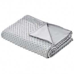 Beliani-CALLISTO-Verzwaringsdekenhoes-Grijs-135x200cm-Polyester