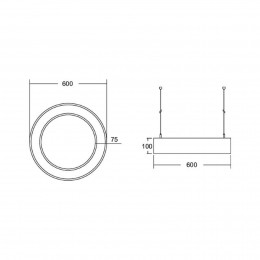BRUMBERGBiroCirkelring10direct60cmaanuitzwart840