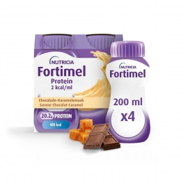 FortimelProtein2KcalKaramelenChocolade4x200ml