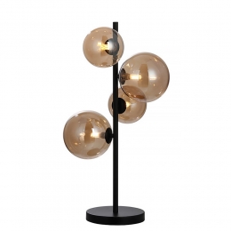 FreelightTafellampCalcio4lichtsH60cmexcl4xG9LEDamberglaszwart