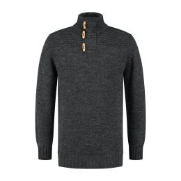 TravelinaposMen-Mockneck-Donkerantraciet-MaatL