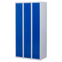 Lockerkast3deurs3delig-smal-LKP-203Witral9010