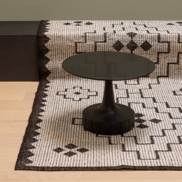 WOOODSoyaBijzettafel-MangoHoutGlas-Zwart-43x60x60