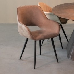 LABEL51EetkamerstoelFerMicroSuede-Taupe