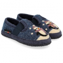 Haflinger-KidsPinguin-Pantoffelsmaat23blauw