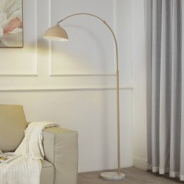 LindbyvloerlampTonkabeigemetaalmarmer180cmE27