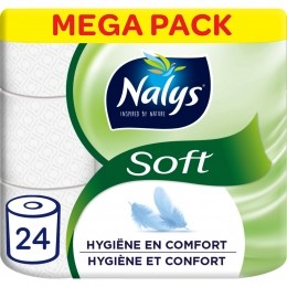 NalysSoftHybrideToiletpapierin80RecycledFolie2-laags24stuks