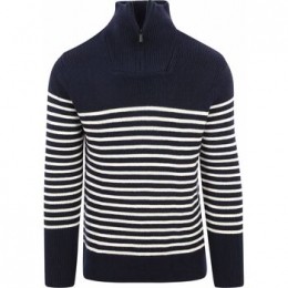 SweaterKnowledgeCottonApparelPulloverWolNavyHalfzip