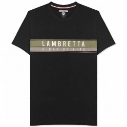 LambrettaChestStripeHerenT-shirtSS0157-BLK