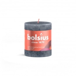 Rustiekstompkaarsshine80x68mmSlatebluekaars-Bolsius