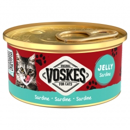 24xVoskesKattenvoerNatGeleiSardine85gr