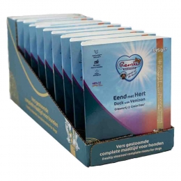 10xRenskeVersGestoomdCompleteMenuHondenvoerNatEendHertGraanvrij395gr