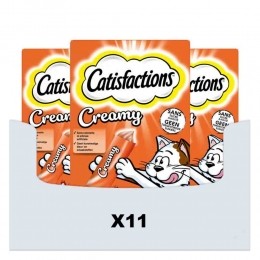 11xCatisfactionsKattensnackKipCreamy4x10gr