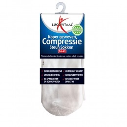 LucovitaalCompressieSteunSokkenWitmaat36-411paar