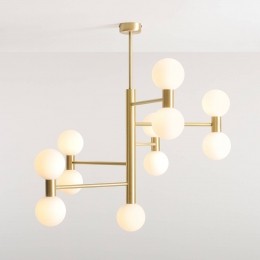 ALDEXHanglampFlare11-lampsmessingopaalwitglas