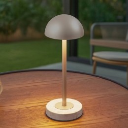 LindbyLEDtafellampopaccuPippingoudtravertinhoogte27cm