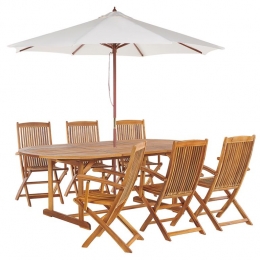 Beliani-MAUI-Tuinsetvoor8-Lichtehoutkleur-Acaciahout