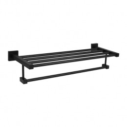 QUVIOHanddoekenrekwandmet1stang1plank-58cm-Zwart
