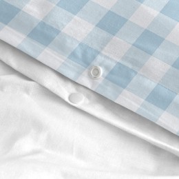 VichyDekbedovertrekwieg2-deligBlauwBasicKidsBlauw100katoendekwaliteitvan150hilos