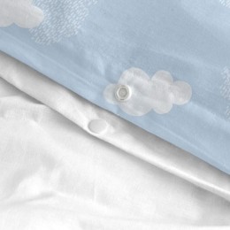 CloudsDekbedovertrekwieg2-deligBlauwBasicKidsBlauw100katoendekwaliteitvan150TC