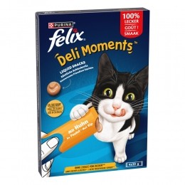 11xFelixDeliMomentsLiquidKattensnackKip4x10gr