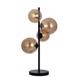 FreelightTafellampCalcio4lichtsH60cmexcl4xG9LEDamberglaszwart