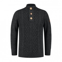 TravelinaposMen-Mockneck-Donkerantraciet-MaatL