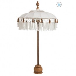 J-LineParasolVoetKwastKatoenHoutWitBruinSmall