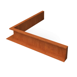 FrontaKeerwandencortenstaalbinnenhoekL100xB100xH20cm-Geroba