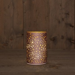 BOTCylinderGlassMattBronzeWithStars10X15cm-Annascollection