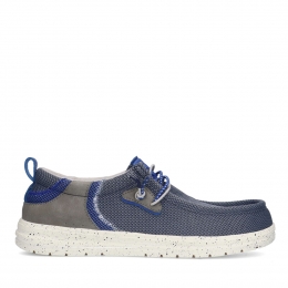 Blauwetextieleverterschoenen