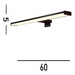 SearchlightKosLEDspiegellampbreedte60cmzwartaluminiumIP44