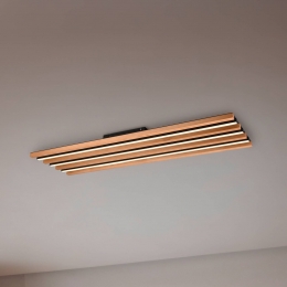 TrioLightingLEDplafondlampFontana114x30cmhoutzwarthoutmetaal