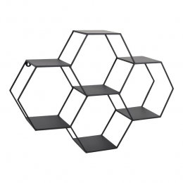 LOFT42HexagonWandrekZeshoekig-Zwart-57x80x20