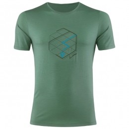 Lffler-PrintshirtTrackingMerinoLight-Merinoshirtmaat48groen