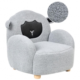 Beliani-ULA-Kinderfauteuil-Grijs-Boucl