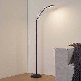 LindbyLEDvloerlampElvynzwartverstelbaar