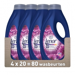 4xLenorVloeibaarWasmiddelAmethist20Wasbeurten900ml