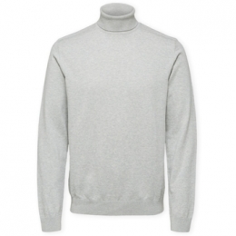 TruiSelectedNoosBergRollNeckKnit-LightGreyMelange