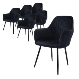 ML-DesignEetkamerstoelPerrinvelvetsetvan6