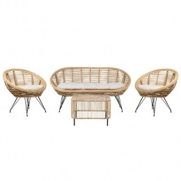 Beliani-MARATEACESENATICO-Loungeset4-zits-Lichtbeige-Rotan