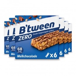 6xHeroBtweenMueslireepZeroMelkchocolade6x20gr
