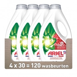 4xArielVloeibaarWasmiddelUltraVlekverwijderaar30Wasbeurten1350ml