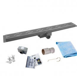 RVSDouchegootFlensmetUitneembaarSifon70x7cm67cmDiepGUNMETALROOSTERGunmetal