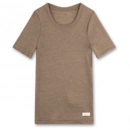 Sanetta-KidsT-Shirt12WoolSilkWool-Merino-ondergoedmaat152beigebruin