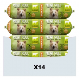 14xFokkerMeatRollHondenvoerNatRund-Zalm350gr