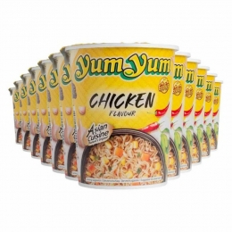 12xYumYumNoodlesSoepCupKip70gr